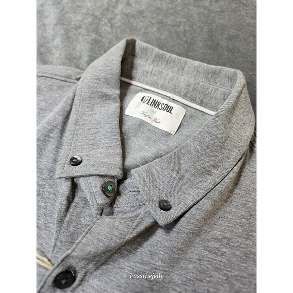 NEW Linksoul Shirt Mens Medium Gray Golf Soft‎ Cotton Blend Music Movement NWT - Picture 5 of 11